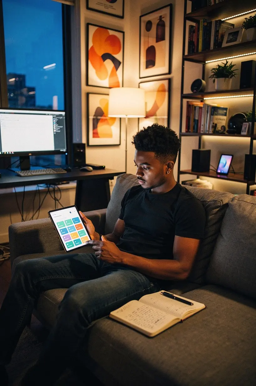 Goal setting and progress tracking illustration for task management.