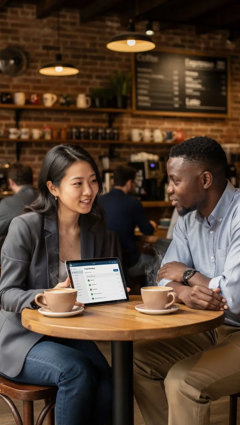 Person reviewing tasks in a planner for clarity